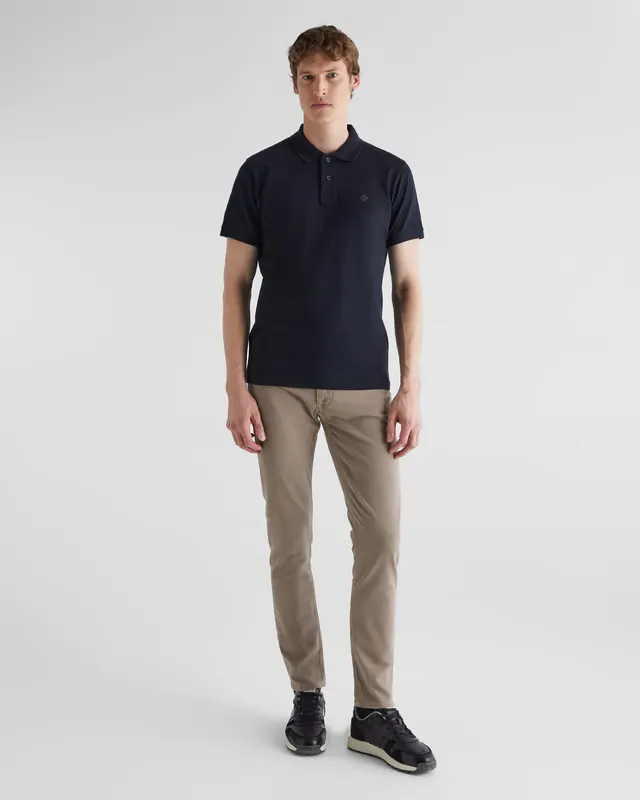Gant Polo Męskie Z Krótkim Rękawem Regular Fit Czarne