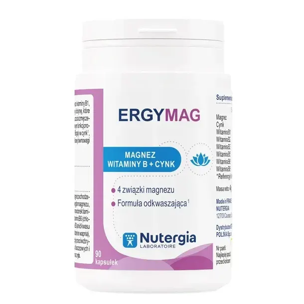Nutergia ERGYMAG Magnez i witamina B6 90 kapsułek Skurcze Układ Nerwowy