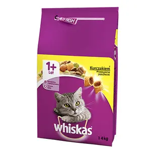 WHISKAS Adult z kurczakiem - sucha karma dla kota - 2x14 kg
