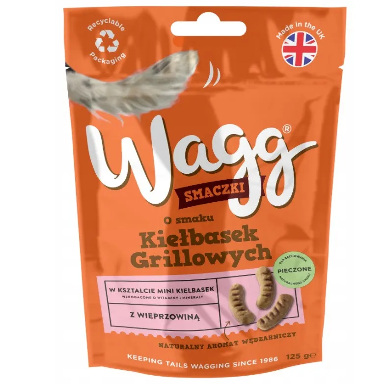 WAGG Smaczki Grillowe kiełbaski - przysmak dla psa - 125g