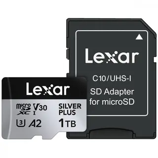 Lexar Karta pamięci microSD 1TB C10 A2 U3 V30 205/150MB/s Silver Plus