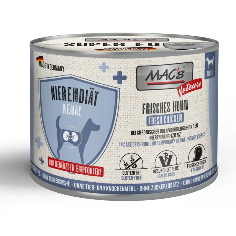 Korzystny pakiet MAC's Dog Vetcare Nierendiät, 24 x 200 g - Kurczak
