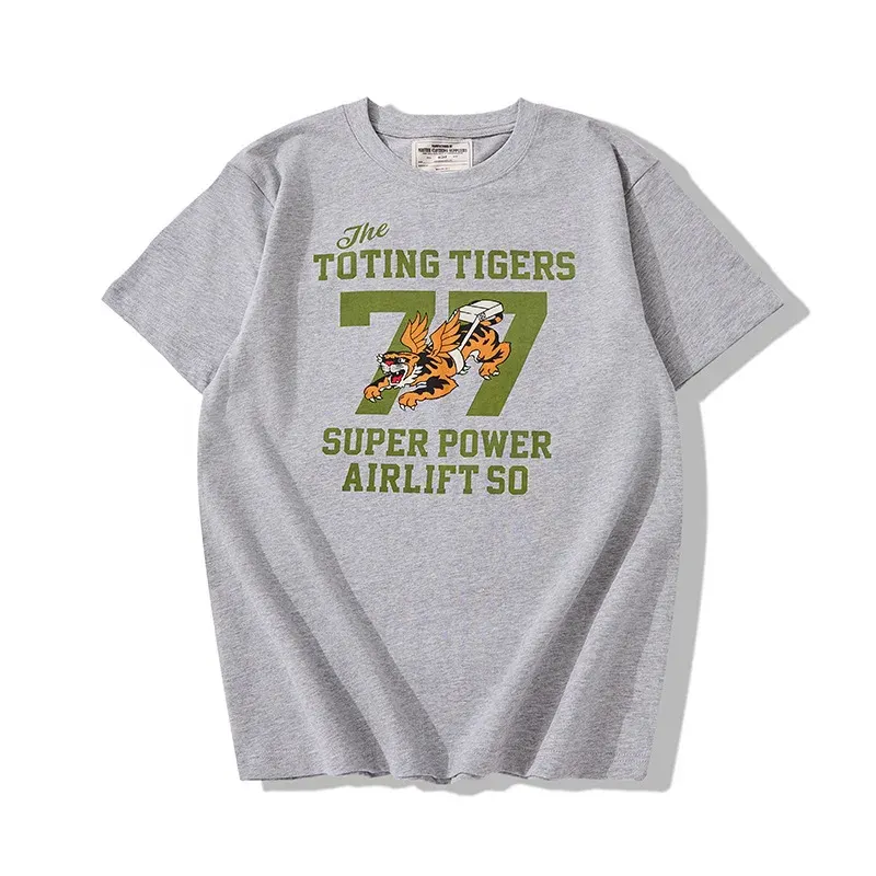 New American Military T-shirt 210g Letter Printed Amikage Round Neck Short Sleeved TEE Retro Casual Workwear T-shirt