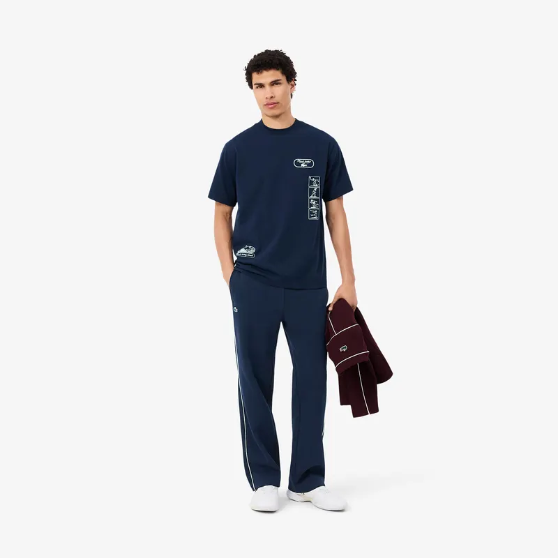 Lacoste Spodnie Dresowe Heritage Tennis Granatowe Męskie Granatowy