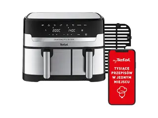 Frytkownica niskotłuszczowa Air fryer TEFAL EY905D10 Dual Easy Fry & Grill SS EU Stalowo-czarny