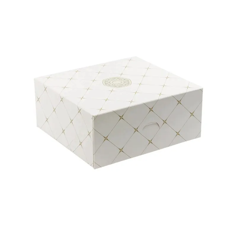 10x Pudełko na ciasto, torciki 15x15x10 cm zamykane TEKTURA LITA biały