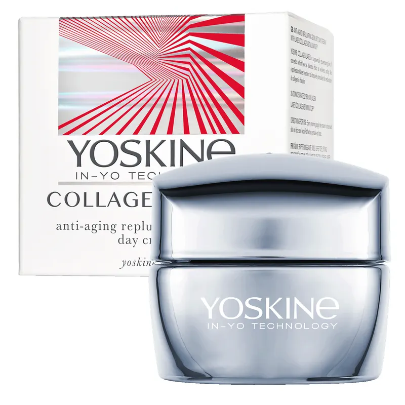 Yoskine Collagen Laser krem wypełniająco-liftingujący na dzień z Laser Collagen Stimulator™, kolagenem, peptydami i olejem jojoba 50 ml