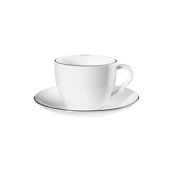Filiżanka do cappuccino ze spodkiem Asa Selection À Table Ligne Noire, 250 ml