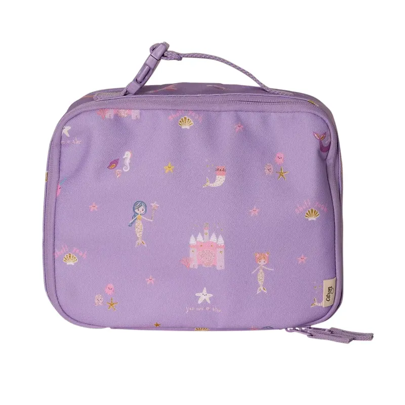 Kwadratowa torba na lunch Mermaid One size Fioletowy
