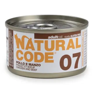 Korzystny pakiet Natural Code Cooking Water Can, 12 x 85 g - Kurczak i wołowina