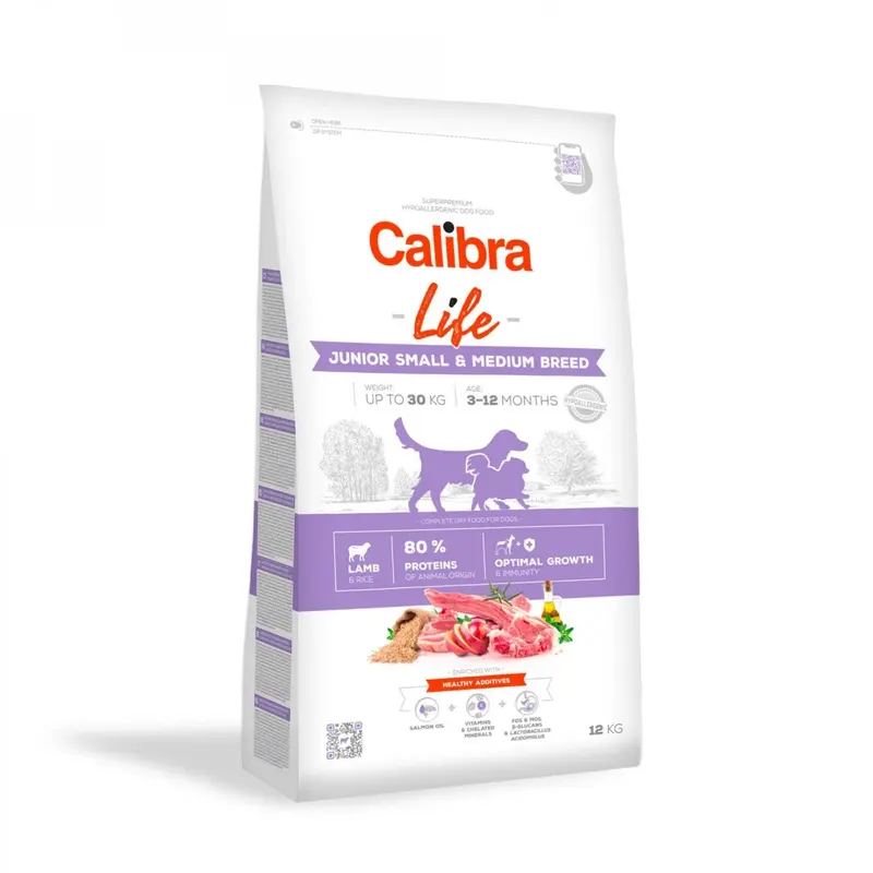 CALIBRA Life Junior Small&Medium breed Jagnięcina - sucha karma dla psa - 12kg