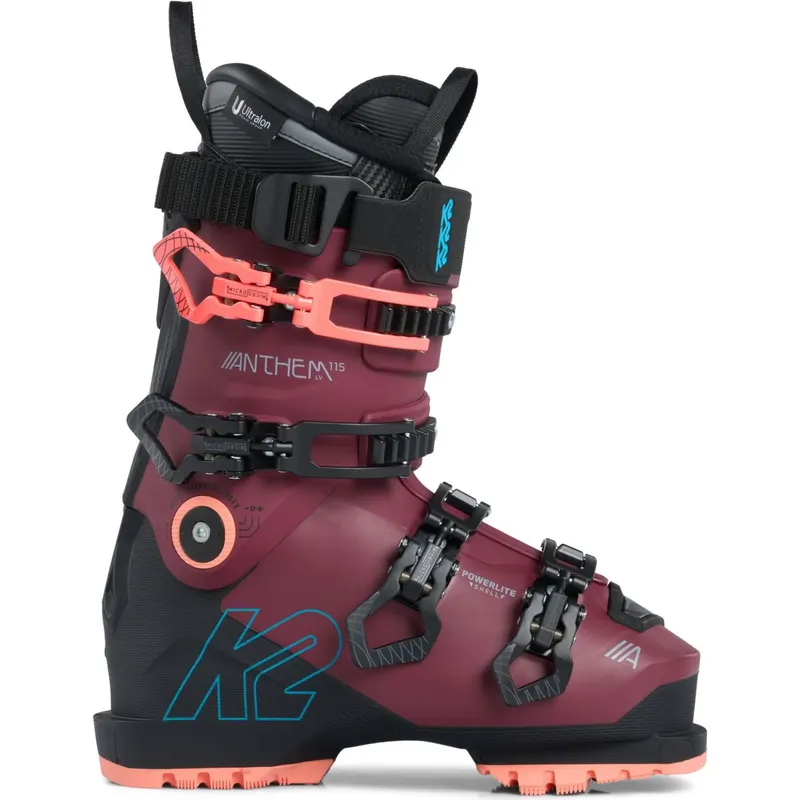 K2 Anthem 115 MV, buty narciarskie, damskie, ciemnoczerwone