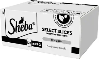 SHEBA Select Slices Drobiowe smaki Box - mokra karma dla kota - 120x85 g