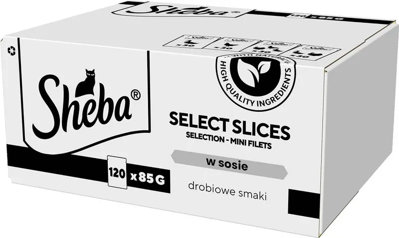 SHEBA Select Slices Drobiowe smaki Box - mokra karma dla kota - 120x85 g