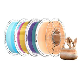 4 kg filamentu Mecpow High Speed PETG – pomarańczowo-biały / niebiesko-biały / różowo-żółty / zielono-fioletowy