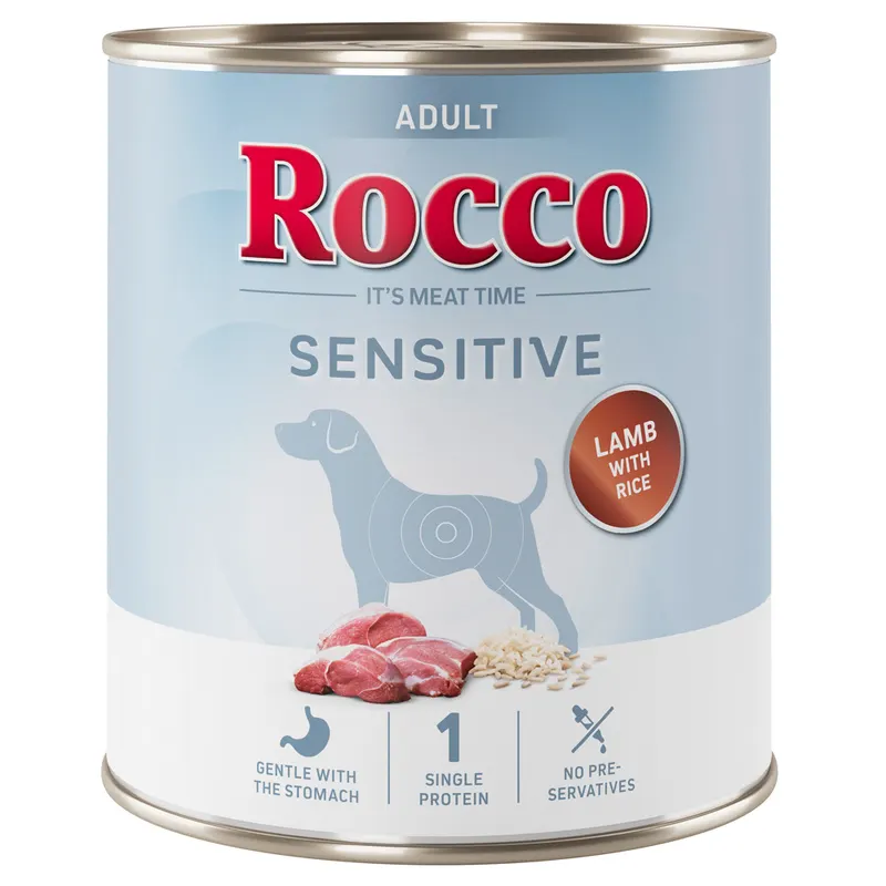 Megapakiet: Rocco Sensitive, 24 x 800 g - Nowa receptura: jagnięcina z ryżem