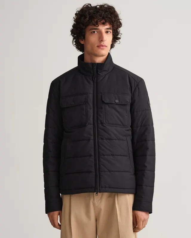 Gant Kurtka Męska Z Zamkiem Regular Fit Czarna