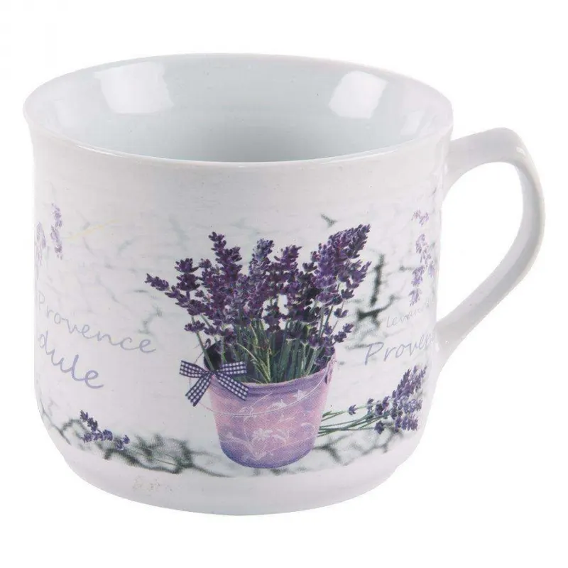 Kubek ceramiczny, lawenda, do podgrzewania, 0,5 l, garnek