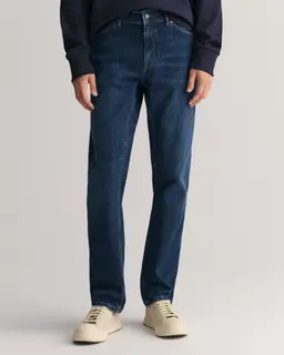 Gant Spodnie Jeansowe Męskie Regular Fit Granatowe