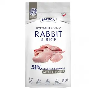 BALTICA Nutraceutic Hypoallergenic Rabbit & Rice M - sucha karma dla psa - 3kg