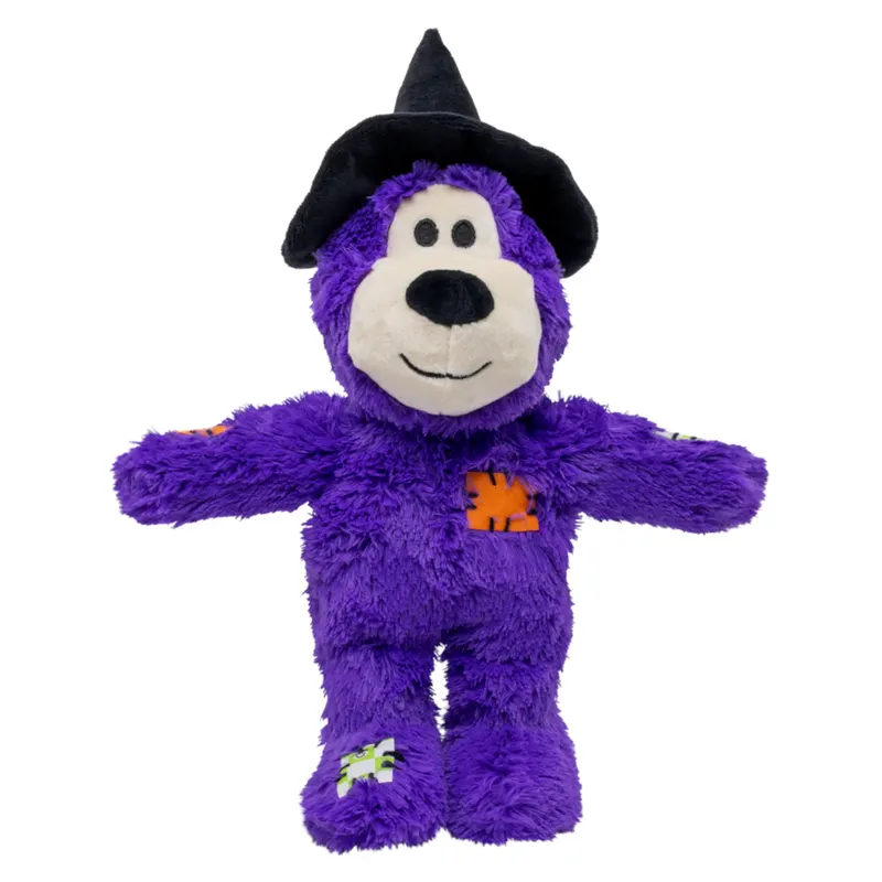 KONG WildKnots Halloween zabawka dla psa, niedźwiadek-czarownica, fioletowa - Dł. x szer. x wys.: ok. 25,5 x 23 x 8 cm