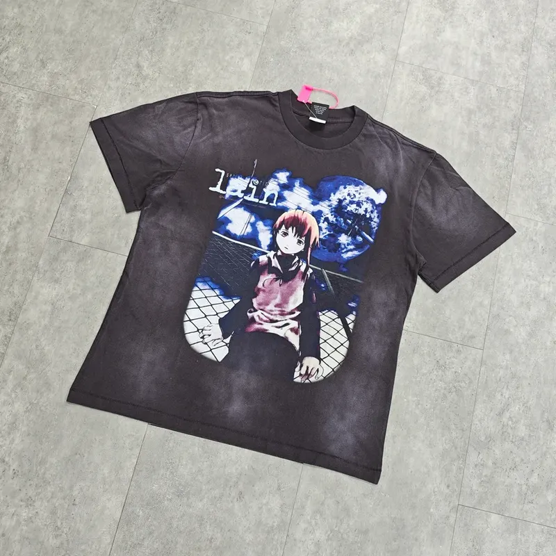 Yao Fashion Saint OF Michael 25SS Retro Casual Graphics Print Oversize Tee Tops Loose Vintage Streetwear Y2k T Shirt For Men