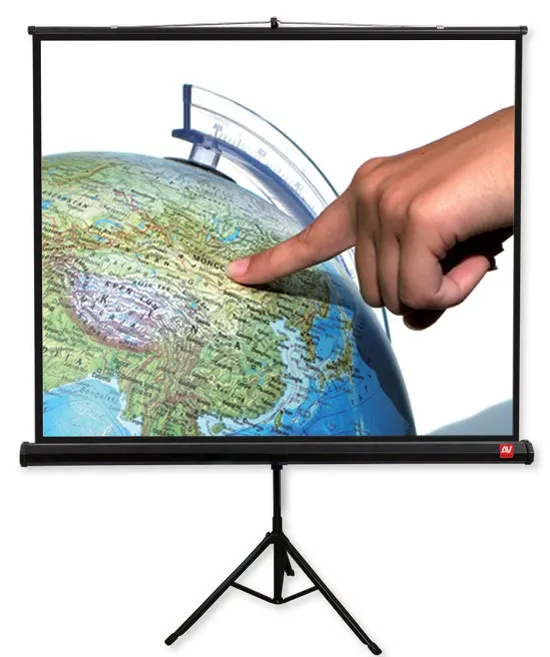 AVTek Ekran na statywie Tripod PRO 200 (1:1, 200x200cm, Matt White, czarne ramki)