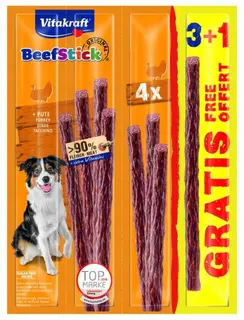 VITAKRAFT Beef Stick Indyk - przysmak dla psa - 3+1 szt. GRATIS!