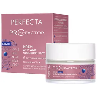 Perfecta Pro Age Factor Krem aktywnie odbudowujący na noc z 5 bioaktywnymi czynnikami wzrostu i Ceramide CPLX 50 ml