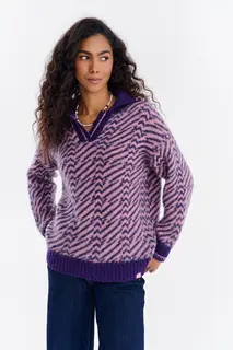 Sweter polo z moherem Touch of Mood