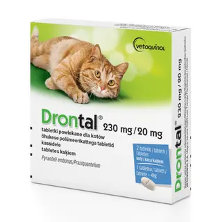 VETOQUINOL Drontal - tabletki przeciw pasożytom dla kota - 2szt.