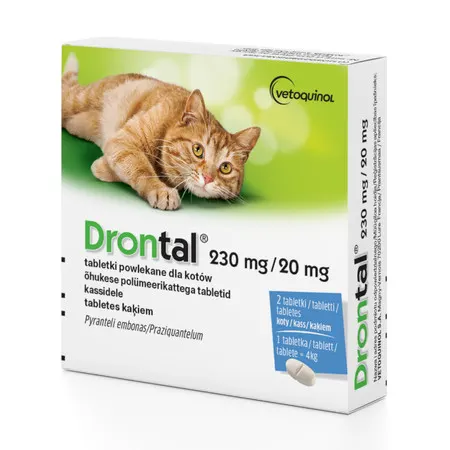 VETOQUINOL Drontal - tabletki przeciw pasożytom dla kota - 2szt.