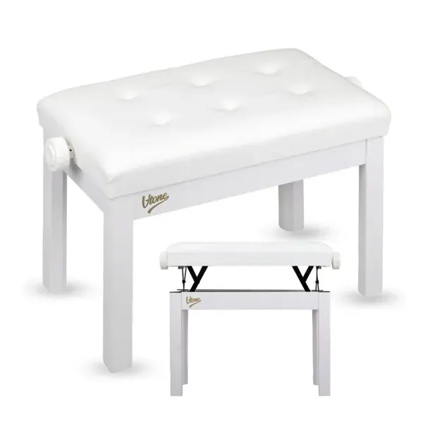 ŁAWA DO PIANINA STOŁEK POD KEYBOARD REGULOWANY 47-55CM DO 140KG BIAŁY