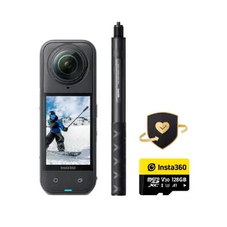 Insta360 X5 kamera sportowa Snowboard Bundle, wideo 8K 360°, czujniki 1/1,28″ - Czarny o północy