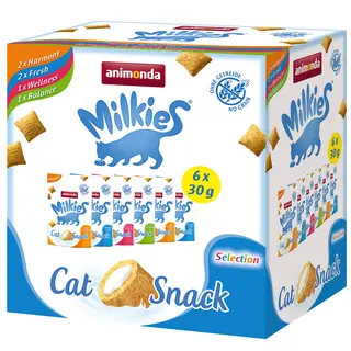 Pakiet mieszany animonda Milkies chrupiące poduszeczki, 6 x 30 g  - 6 x 30 g (4 smaki)