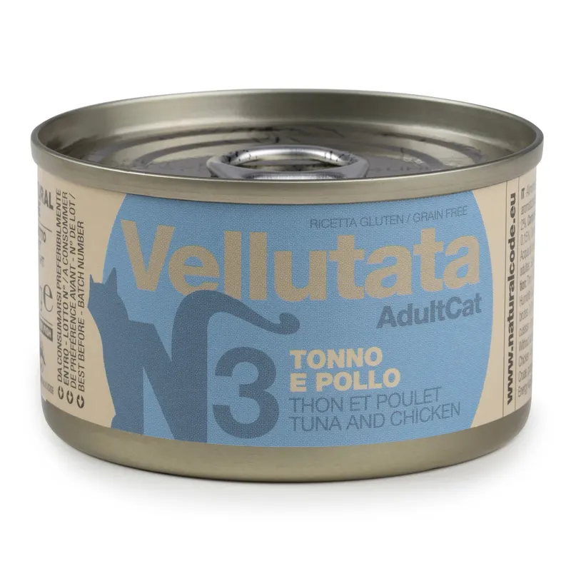 Natural Code Velouté Can, 6 x 85 g - Tuńczyk i kurczak