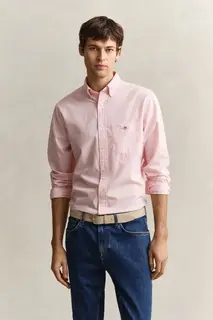 Gant Bawełniana Koszula Męska W Paski Z Długim Rękawem Regular Fit