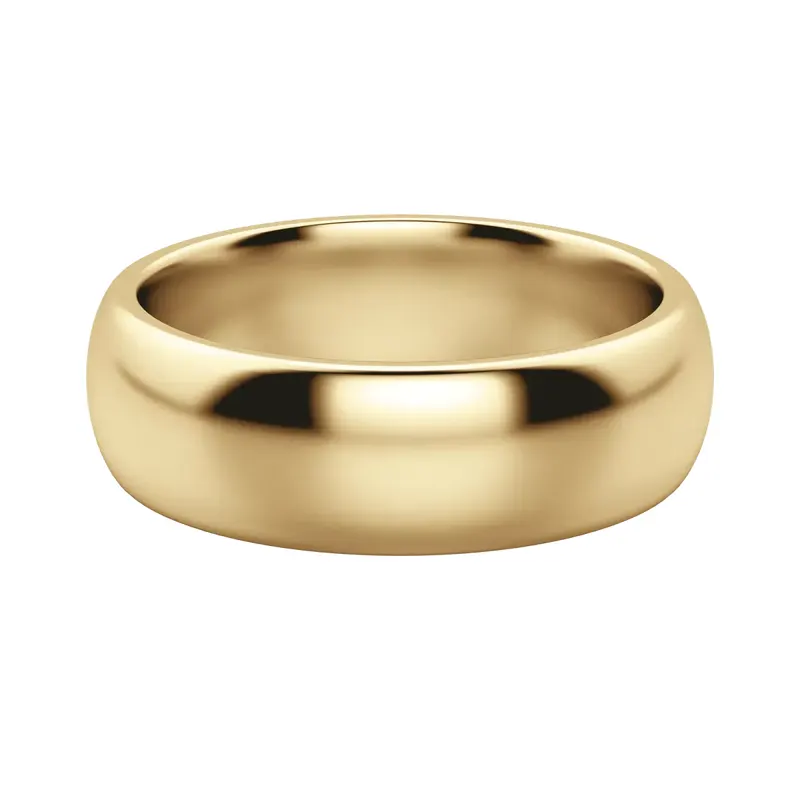 Klasyczna Męska Obrączka Ślubna Comfort 6 MM 585 Żółte Złoto (14K)