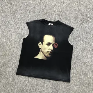 Yao Fashion Streetwear Loose Oversize Tops Unisex Cleanfit Style Casual Men Tank Sleeveless Vintage Graphics Print Vest For Men