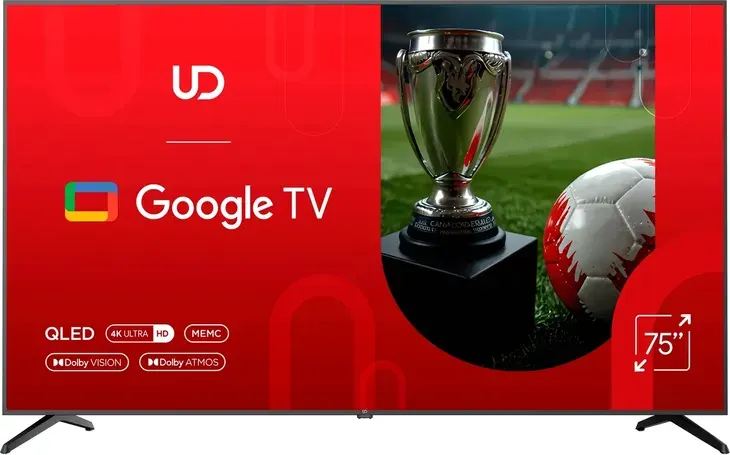 TELEWIZOR QLED UD 75 CALI UHD 4K GOOGLE SMART TV DOLBY ATMOS HDR+ HEVC WIFI