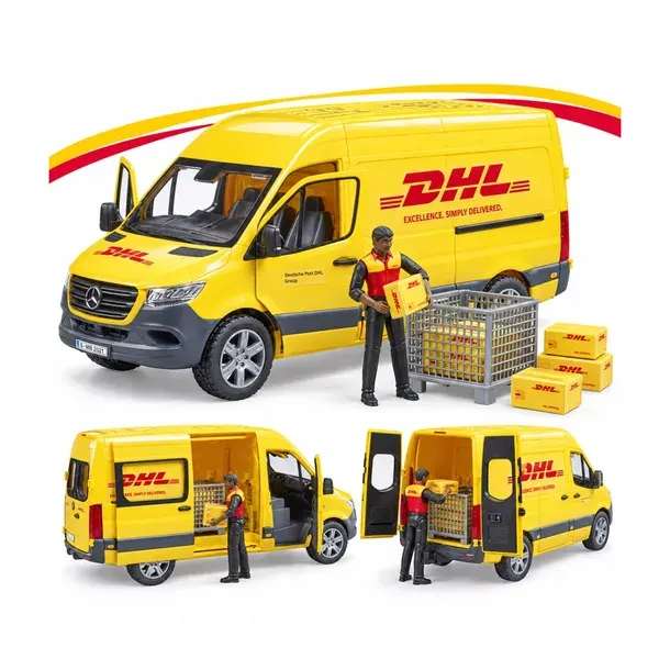 Bruder 02671 Samochód dostawczy MB Sprinter DHL z figurką i akcesoriami DHL