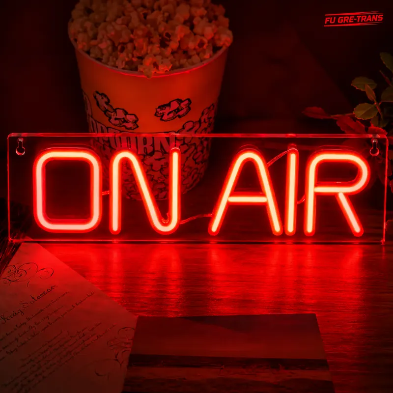 Neon LED Dekoracyjny ON AIR Czerwony 28x9 cm Studio Streamera Ozdoba USB