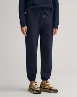 Gant Spodnie Dresowe Damskie Z Nadrukiem Relaxed Fit Granatowe