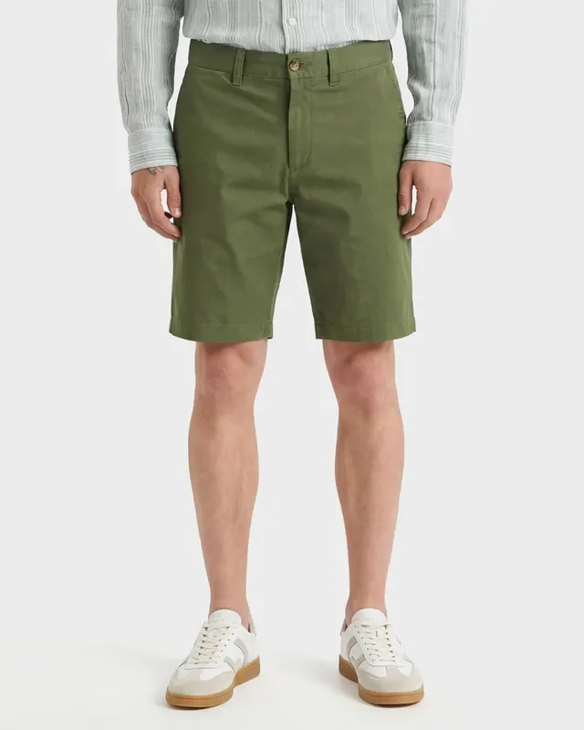 Gant Bawełniane Szorty Męskie Regular Fit Zielone