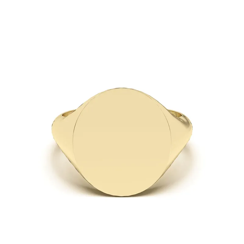 Pierścień Męski Owalny Comfort Fit Signet  585 Żółte Złoto (14K)