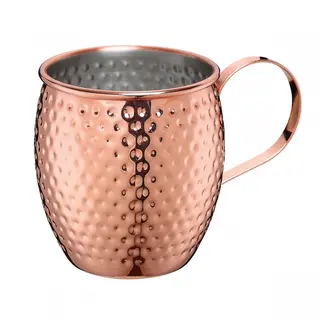 kubek do Moscow Mule, stal nierdzewna/miedź, 0,5 l, śred. 9,5 x 9,5 cm, młotkowany