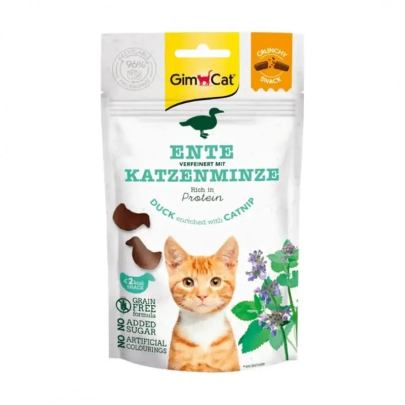 GIMCAT Crunchy Snacks Kaczka z kocimiętką – przysmak dla kota – 50g