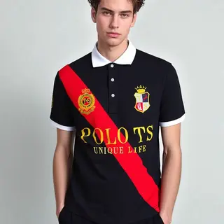100% Cotton Men's Short Polo Shirt British Sports Leisure Diagonal Stitching Color Design Collar Tee Shirt Plus US Size XS-7XL