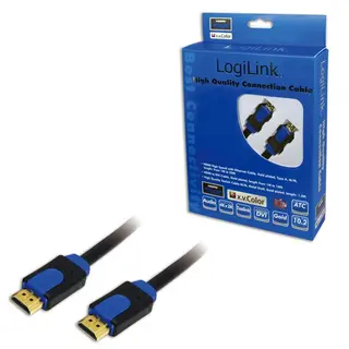 LogiLink Przewód HDMI, A/M to A/M, 4K/30 Hz, czarny/niebieski, 15 m