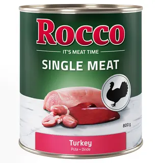 Korzystny pakiet Rocco Single Meat, 12 x 800 g - Indyk